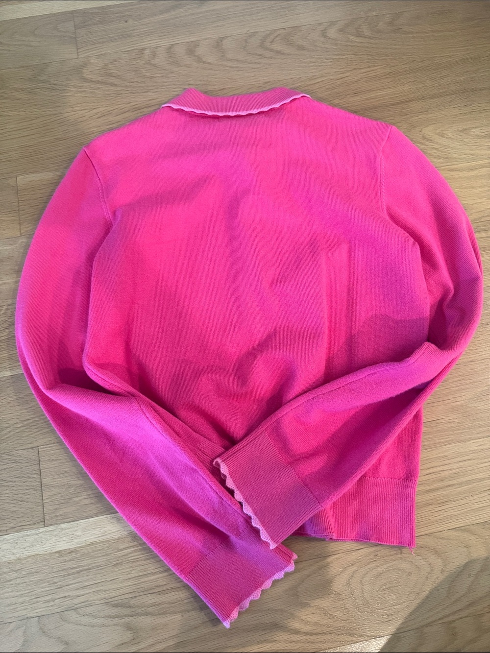 English Factory Pink Scalloped Collar Button Pullover - Picture 5 of 5